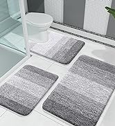 3 Pieces Bath Rugs Set