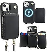Bocasal for MagSafe Crossbody Wallet Case Compatible with iPhone 14 iPhone 13, RFID Blocking Prot...