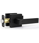 Estmoon 1 Pack Door Handle Black Interior Door Knobs, Keyless Privacy Door Lock for Bathroom, Hea...