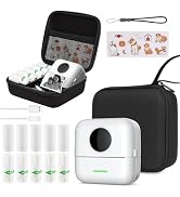 HuiJuKeJi Mini Inkless Printer for iOS&amp;Android with Hard Protection Portable Storage Case,Bluetoo...