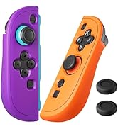 FUNDIARY Pruple+Orange Joycon Grip Cover Compatible with Switch 2 Controller, Silicone Grip Acces...