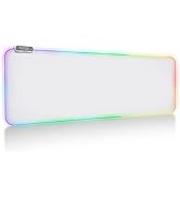 Tilted Nation Bone White Gaming Mouse Pad RGB - Create Your Dream Setup - Bright LED Gaming Mouse...