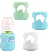 3 Pack Silicone Sleeves for Dr. Brown's Natural Glass Baby Bottles, Anti Breakage Baby Bottle Hol...