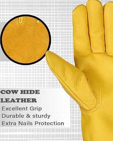 Cow hide Leather Gloves