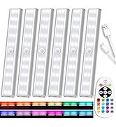 SZOKLED Under Cabinet Lighting Rechargeable 48-LED Wireless Under Cabinet Lights Remote, Kitchen ...