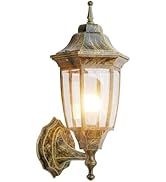 EMART Outdoor Front Porch Light, Exterior Anti-Corrosion, Waterproof Aluminum &amp; Glass Shades Wall...