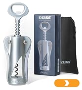 Deiss LUX Wine Opener, All-Metal Wing Corkscrew Wine Bottle Opener with Built-in Beer Bottle Opener