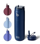 BOTTLE BOTTLE Stainless Steel Water Bottle with Straw and Lid 32 oz Vacuum Insulated Cup Stay Col...