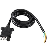 Oyviny Heavy Duty 4 Pin Trailer Wiring Harness 5 Feet, 18AWG Pure Copper Flat 4 Pin Trailer Plug ...
