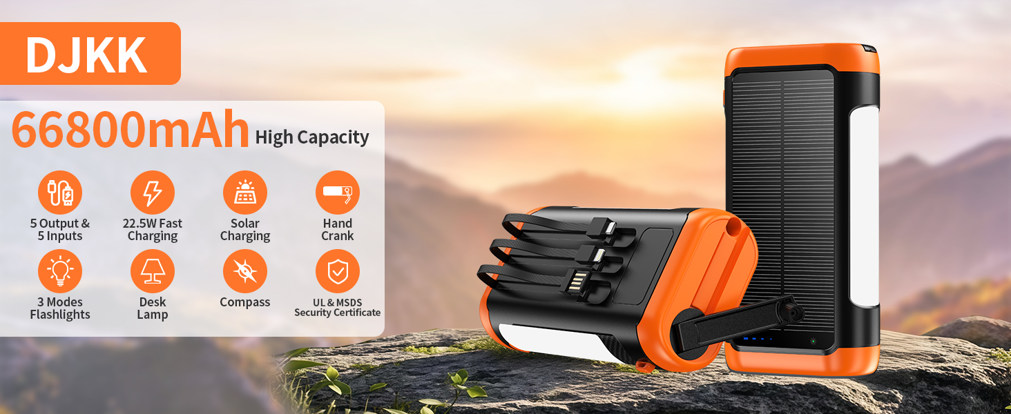 solar powered power bank solar power bank portable charger solar charger power bank hand crank