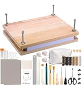 JUPEAN 45 Pcs Book Binding Kits, Bookbinding Kit Large Book Press 14.76”x11.42” with Books Bindin...