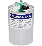 VEXUNGA 40/5 uF 40+5 MFD 370VAC or 440VAC Dual Run Start Round A/C Capacitor CBB65 CBB65B Air Con...