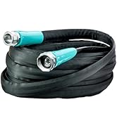 Flat Garden Hose, Lightweight, Durable Fiber Jacket, Flexible &amp; Kink Free, Non-Expandable Water H...