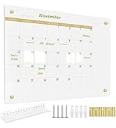 Glass Dry Erase White Board for Wall, Small Monthly Calendar Glass WhiteBoard, 11.8