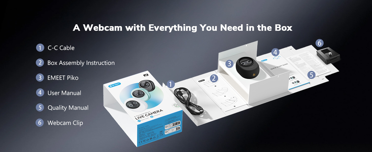 EMEET Piko webcam 4K for PC