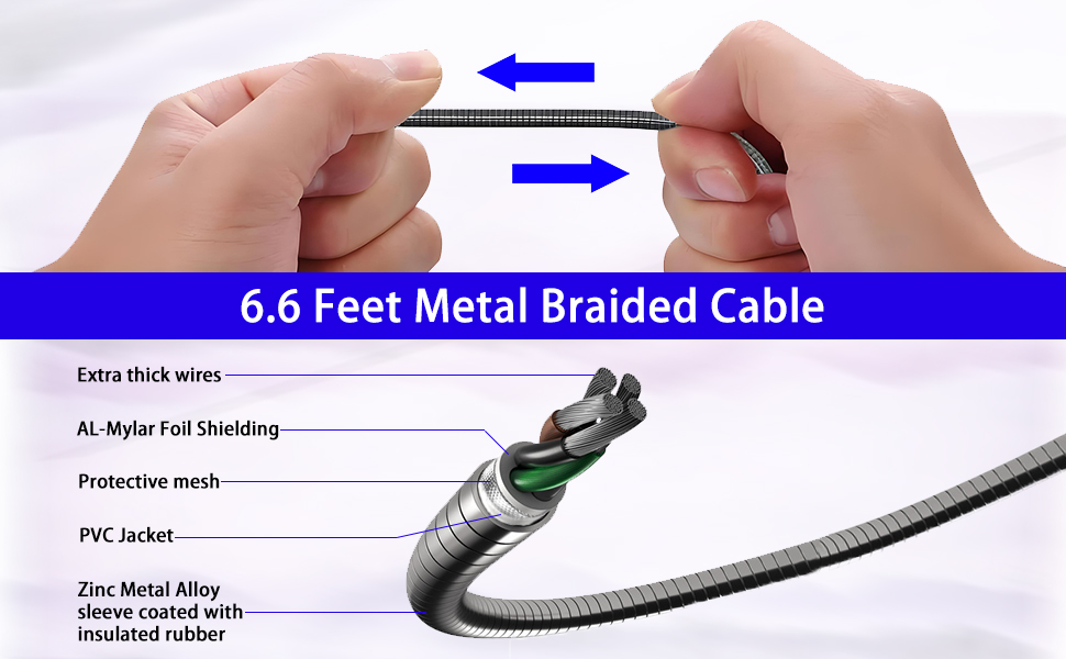 braided usb c to lightning metal