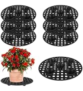 QTLCOHD 6 Pcs 12 Inch Pot Elevators for Plants, Black Plant Level Pot Elevator Plastic Plant Stan...