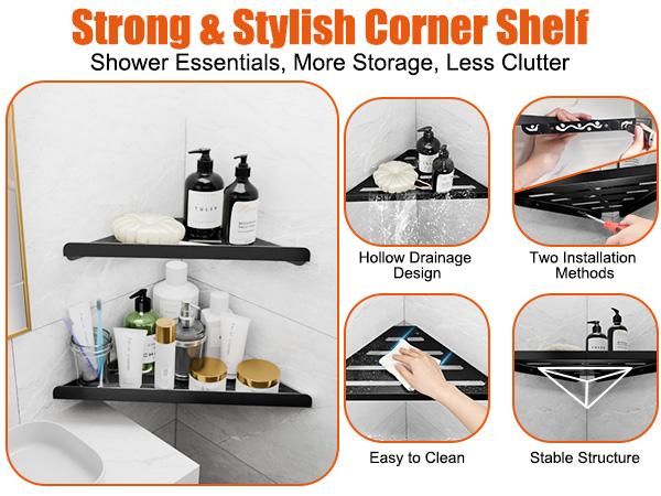 bathroom shampoo holder shower holder for wall shower wall organizer black shelves for bathroom