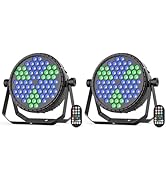 DazzlingStage Stage Lights, 72X5W LEDs RGB LED Par Cans, Par Lights with Remote, DMX512, Sound Ac...