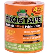 FrogTape ProGrade Orange Painters Tape, 1.5 Inch Wide (1.41 In. x 60 Yds), High Adhesion, Paint T...