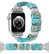 Newlibery Beaded Natural Stone Bracelet Band Women Compatible with Apple Watch 38/40/41/42mm(S10/...