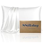 Mulberry Silk Pillow Cases with Zipper, Ultra Smooth Breathable Cooling Pillow Cases for Hot Slee...