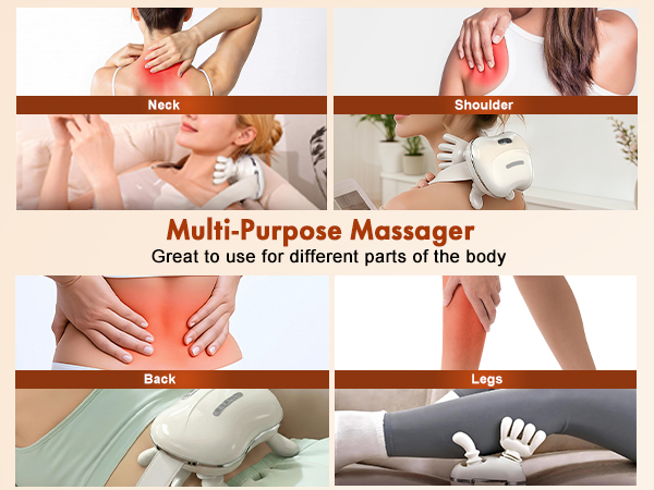 Wireless Neck Massager with Heat, Rechargeable Shiatsu Neck and Shoulder Massage