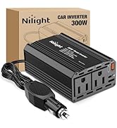 Nilight 300W Power Inverter 12V DC to 110V AC Car Charger Converter with PD 65W USB C &amp; QC3.0 Fas...
