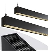 LEONLITE 4FT Linkable Honeycomb Lens LED Linear Light, UGR<18, Dimmable Anti-Glare LED Commercial...