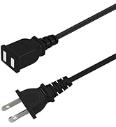 2 Prong Polarized White Extension Cord 15 feet Thin Power Cable Male to Female for Indoor/Home Us...