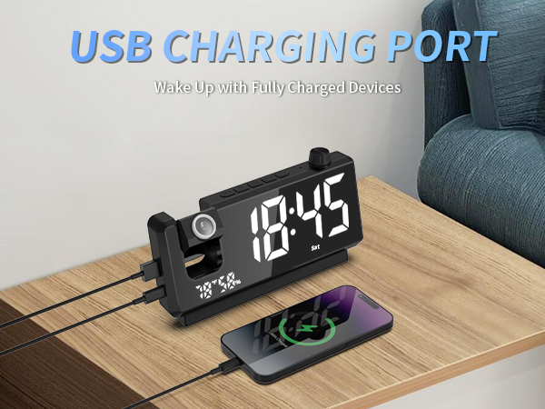 2-in-1 Alarm Clock &amp; Wireless Charger - Wake Up to 100% Phone Battery