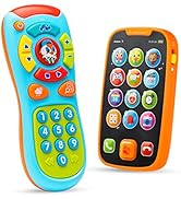 JOYIN Baby Learning Phone and Remote Toy for Toddler, Fun Smartphone Toys with Music for Infants,...