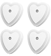 maxin LED Night Light Lamp with Smart Auto ON/Off Sensor Set of 4, 0.5W Plug-in LED Wall Night Li...