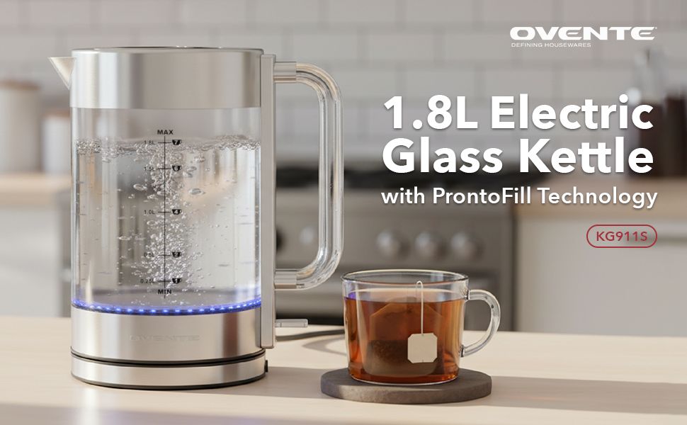1.8L Electric Glass Kettle with Prontofill Technology