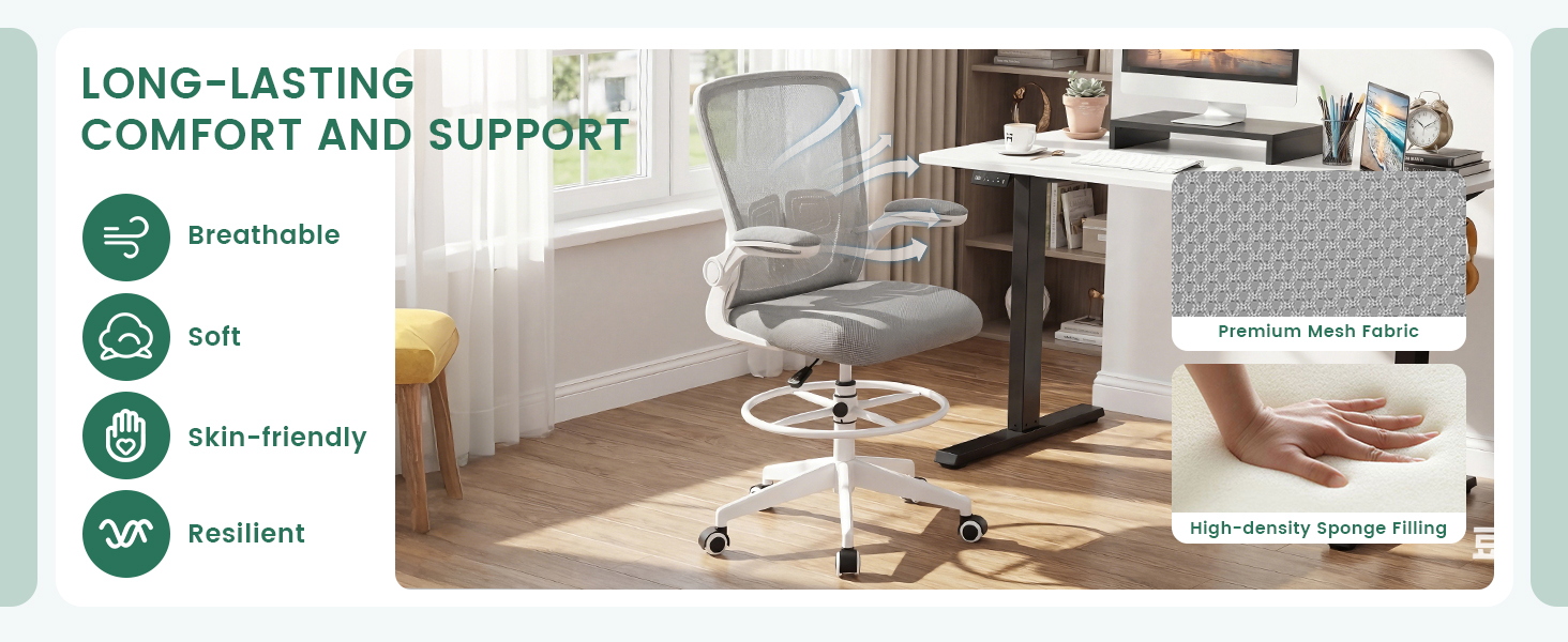 Mesh Computer Standing Desk Chair