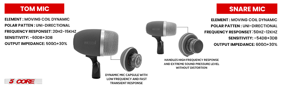 Tabla Mic Snare Tom Instrument Drum Microphone Dynamic Unidirectional