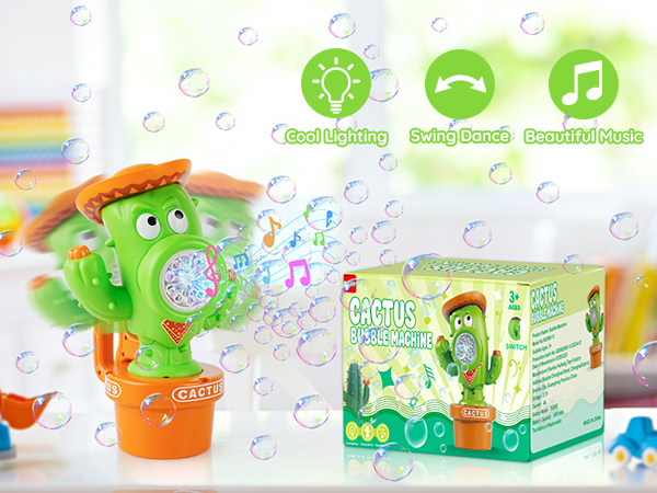 Cactus Bubble Machine for Kids