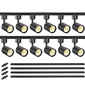 VANoopee 12-Light LED Track Lighting Kit with 13FT H Type Track Lighting Rail, Dimmable LED Track...