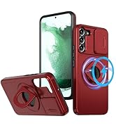 ANNGELAS for Samsung Galaxy S21 Mag-Safe Kickstand Case with Slide Camera Cover,Slim Shockproof M...