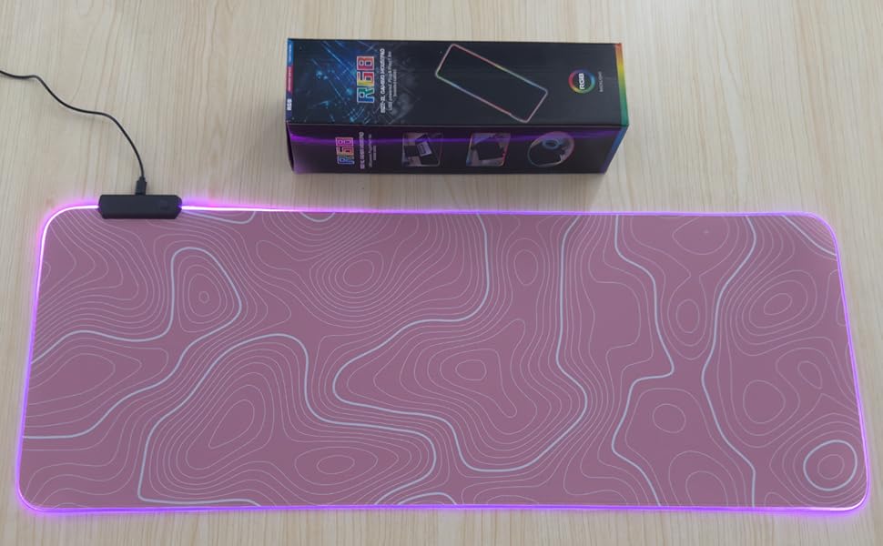 Pink with White Topographic Line