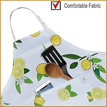 Adjustable Waterproof Kitchen Apron for Women with 2 Pockets