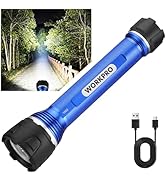 WORKPRO Rechargeable LED Flashlight, High Lumens IPX7 Waterproof Heavy-Duty Flash Light, 3 Mode S...