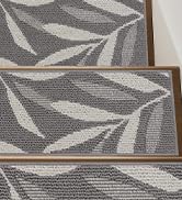JSEI Stair Treads for Wooden Steps with Leaf Pattern, 14 Pack 9" X 28" Carpet Stair Treads Non-Sl...