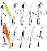 DAMIDEL 10Pcs/Box(2 Models Mixed) Jig Heads Swimbait Fishing Hooks,Worms Senko Soft Bait Weighted...