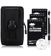 3 × 5" Waterproof Notepad Notebook with Weatherproof Pen and Fabric Notebook Cover, Write in The ...