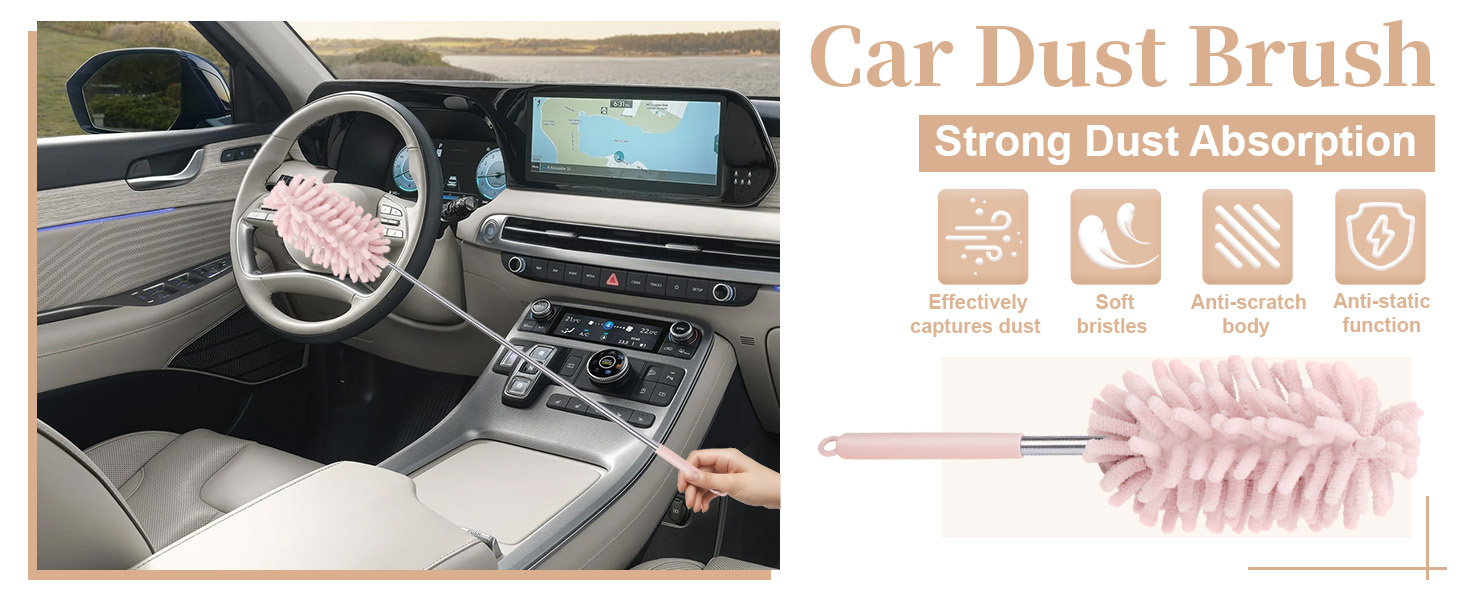 Pink Microfiber Car Duster