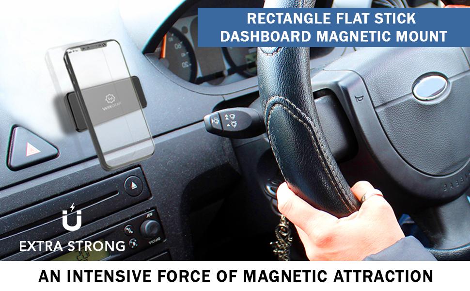 Rectangle Flat Stick Dashboard Magnetic Mount