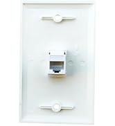 BUPLDET 1 Port CAT6 Ethernet Wall Plate Female to Female - Single Gang Network Cat 6 RJ45 Keyston...