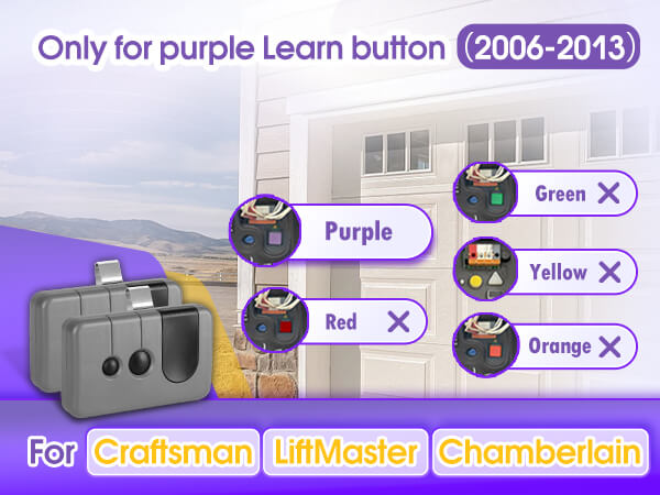 purple button garage door remote 315