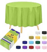Hereisa Plastic Table Cloth Disposable - 12 Pack, Disposable Table Cloths for Parties, Weddings, ...